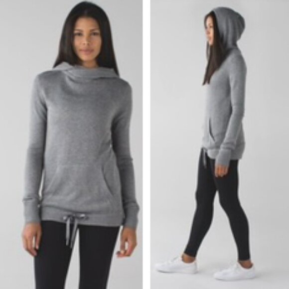 Lululemon Sweet Savasana Hoodie Sweater Cashmere Knit Pullover Pocket Minimal 6 - Picture 8 of 15